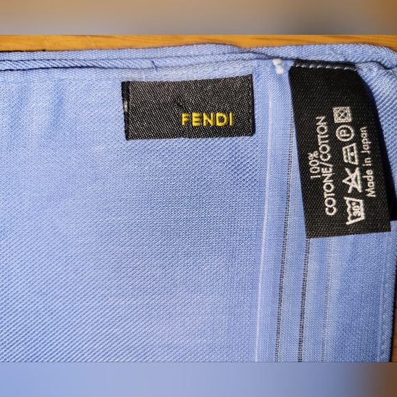 FENDI Vintage Light Blue Handkerchief and box - Picture 7 of 8